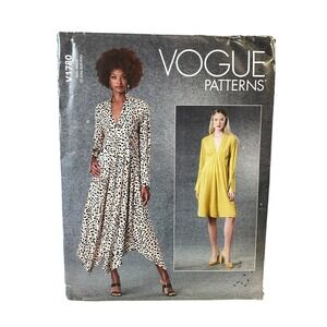 Vogue V1780 Misses' Dress L-XXL Pullover Deep V Neck Asymmetric Hem